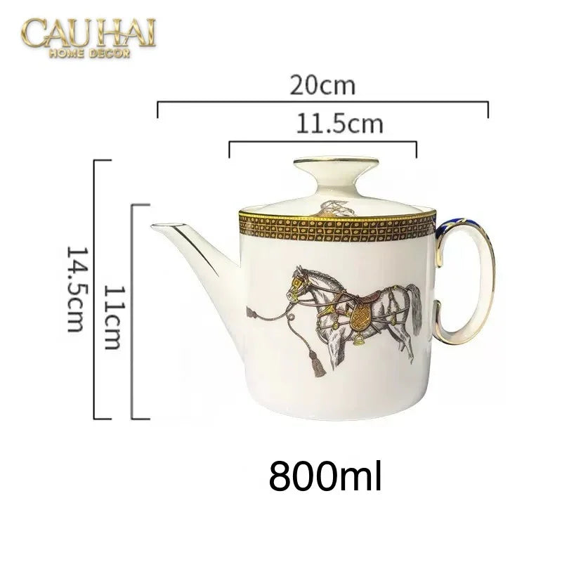 Maison Couture - Set Bình Trà 6 Tách La Selle Royale H Class Tea Set Orange Harnais 19pcs-CẬU HAI HOME DECOR