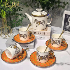 Maison Couture - Set Bình Trà 6 Tách La Selle Royale H Class Tea Set Orange Harnais 19pcs-CẬU HAI HOME DECOR