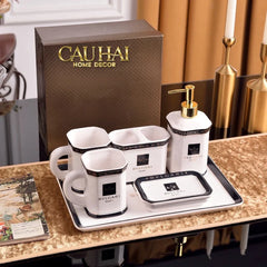 Maison Couture - Set Bình Trà Belle Vie Luxe Blanc & Bleu Minuit Signature 15 Pcs-SET BÌNH TRÀ-CẬU HAI HOME DECOR