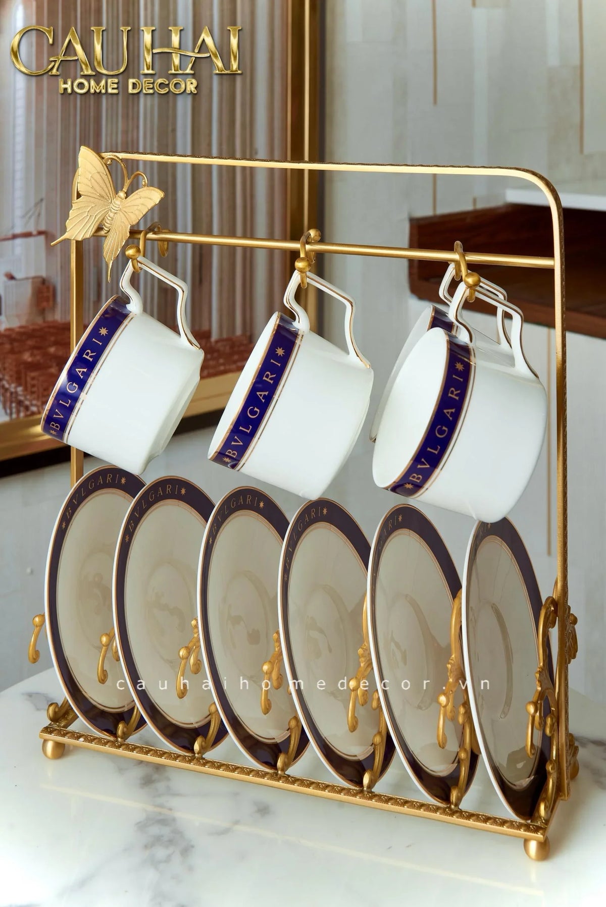 Maison Couture - Set Bình Trà Belle Vie Luxe Blanc & Bleu Minuit Signature 15 Pcs-SET BÌNH TRÀ-Đối tác tại Trung Quốc theo từng đơn đặt hàng-CẬU HAI HOME DECOR