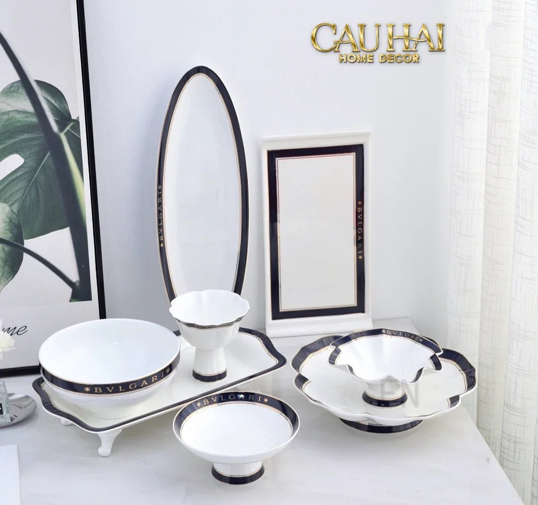 Maison Couture - Set Bình Trà Belle Vie Luxe Blanc & Bleu Minuit Signature 15 Pcs-SET BÌNH TRÀ-Đối tác tại Trung Quốc theo từng đơn đặt hàng-CẬU HAI HOME DECOR