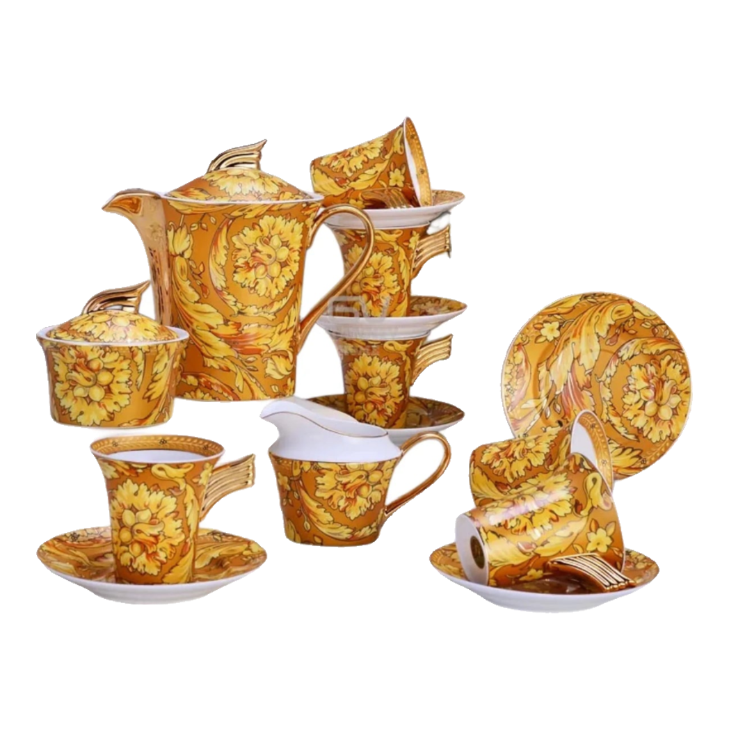 Maison Couture - Set Bình Trà / Cà Phê 15pcs Signature V Class Barocco Gold  Spéciale Tea/Coffee Set