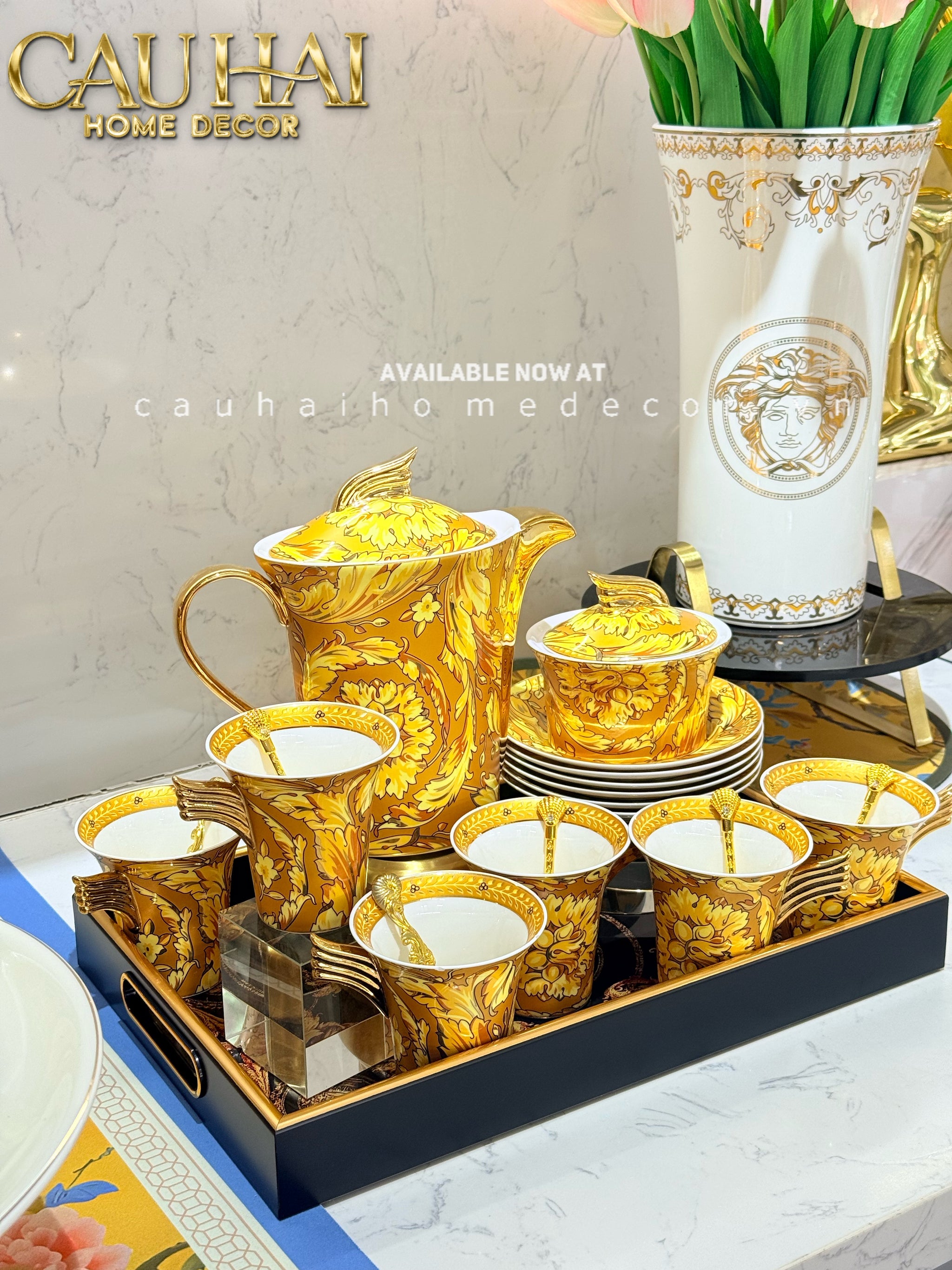 Maison Couture - Set Bình Trà / Cà Phê 15pcs Signature V Class Barocco Gold Spéciale Tea/Coffee Set-CẬU HAI HOME DECOR