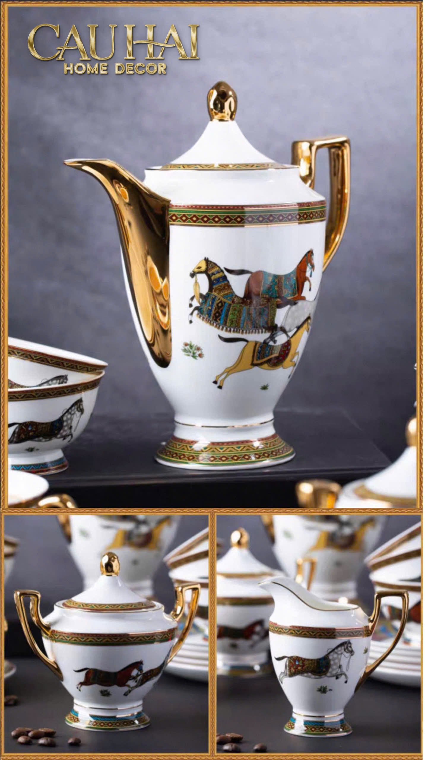 Maison Couture - Set Bình Trà Cà Phê Oriental Équestre Héritage Tea & Coffee Set | 15pcs - CẬU HAI HOME DECOR