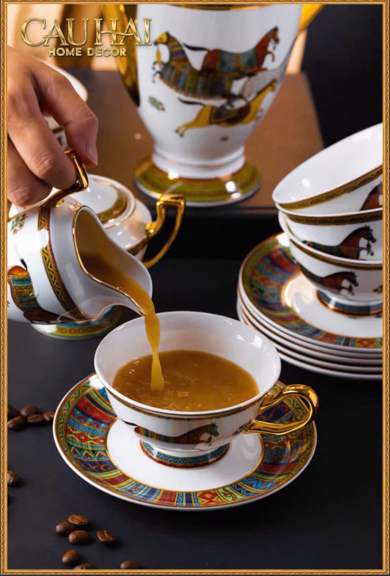 Maison Couture - Set Bình Trà Cà Phê Oriental Équestre Héritage Tea & Coffee Set | 15pcs - CẬU HAI HOME DECOR