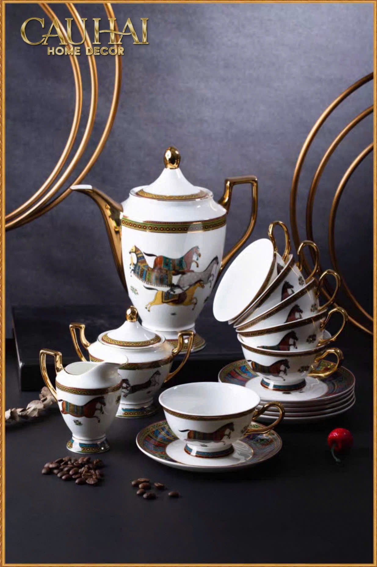 Maison Couture - Set Bình Trà Cà Phê Oriental Équestre Héritage Tea & Coffee Set | 15pcs - CẬU HAI HOME DECOR
