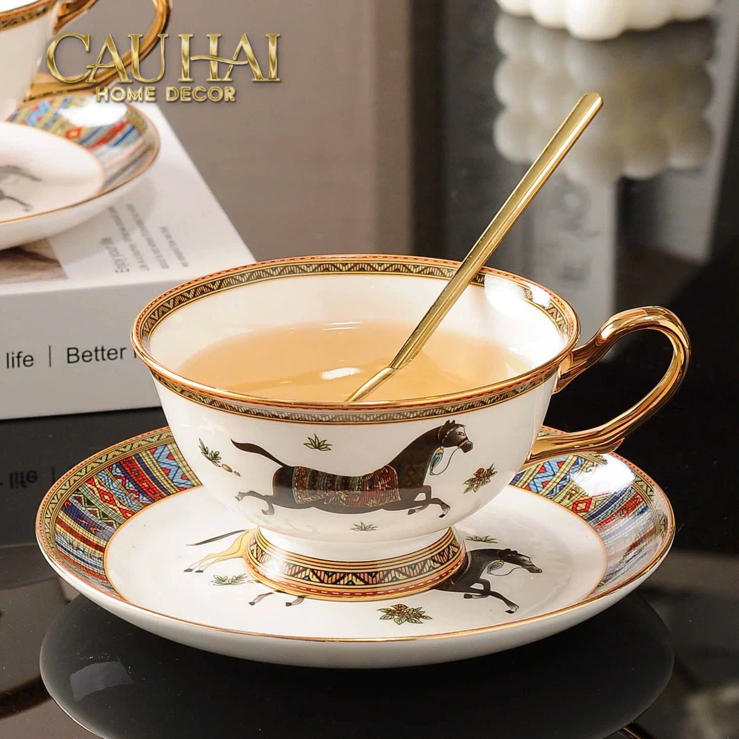 Maison Couture - Set Bình Trà Cà Phê Oriental Équestre Héritage Tea & Coffee Set | 15pcs - CẬU HAI HOME DECOR