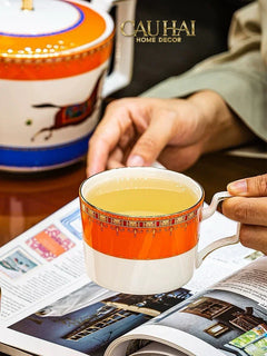 Maison Couture - Set Bình Trà & Coffee Héritage Équestre Vermillion Oriental Cheval Tea Set 8pcs-CẬU HAI HOME DECOR