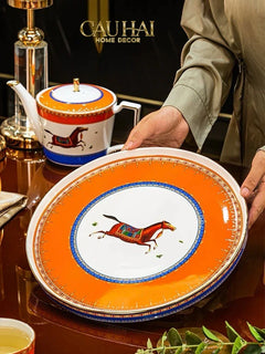 Maison Couture - Set Bình Trà & Coffee Héritage Équestre Vermillion Oriental Cheval Tea Set 8pcs-CẬU HAI HOME DECOR