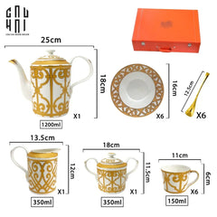 Maison Couture - Set Bình Trà H Class Soleil Éclat Privé 21Pcs - Leather Box-CẬU HAI HOME DECOR