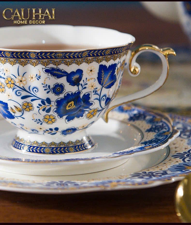 Maison Couture – Set Bình Trà Indochine Héritage Indigo Floral Porcelain 10Pcs - CẬU HAI HOME DECOR