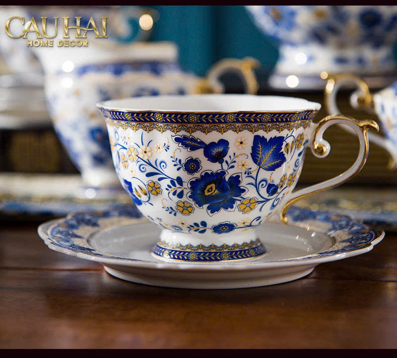 Maison Couture – Set Bình Trà Indochine Héritage Indigo Floral Porcelain 10Pcs - CẬU HAI HOME DECOR