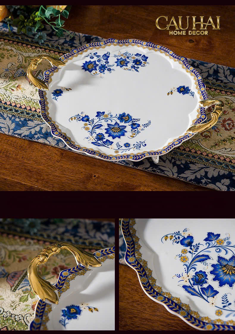 Maison Couture – Set Bình Trà Indochine Héritage Indigo Floral Porcelain 10Pcs - CẬU HAI HOME DECOR