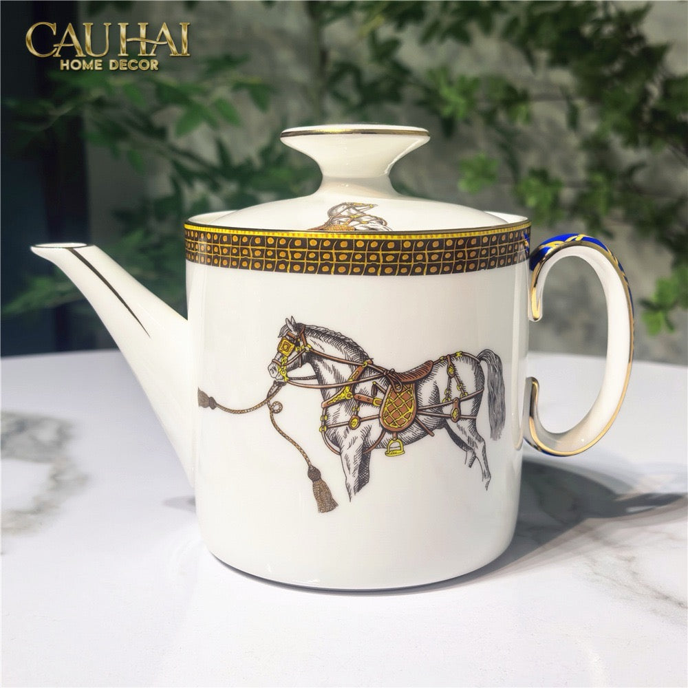 Maison Couture - Set Bình Trà La Selle Royale Tea Set Orange Harnais 9pcs. - CẬU HAI HOME DECOR