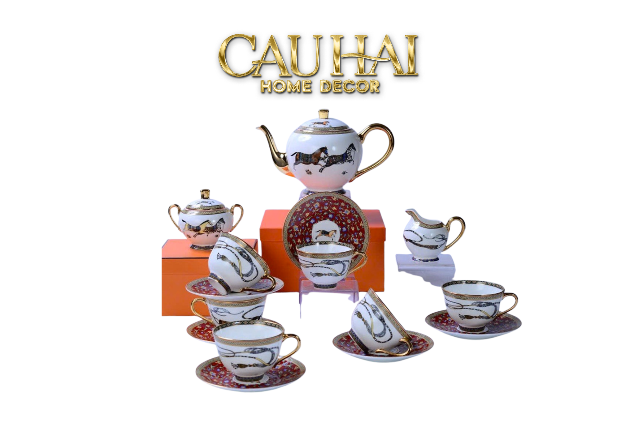 Maison Couture - Set Bình Trà Legacy Équestre Héritage Harnais · Théière Ronde 15Pcs - CẬU HAI HOME DECOR