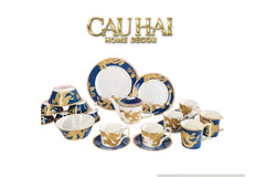 Maison Couture - Set Bình Trà Long Phụng 6 Tách - Dynasty Eternal Ascendant Guardian Dou 13Pcs-CẬU HAI HOME DECOR