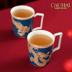 Maison Couture - Set Bình Trà Long Phụng 6 Tách - Dynasty Eternal Ascendant Guardian Dou 13Pcs-CẬU HAI HOME DECOR