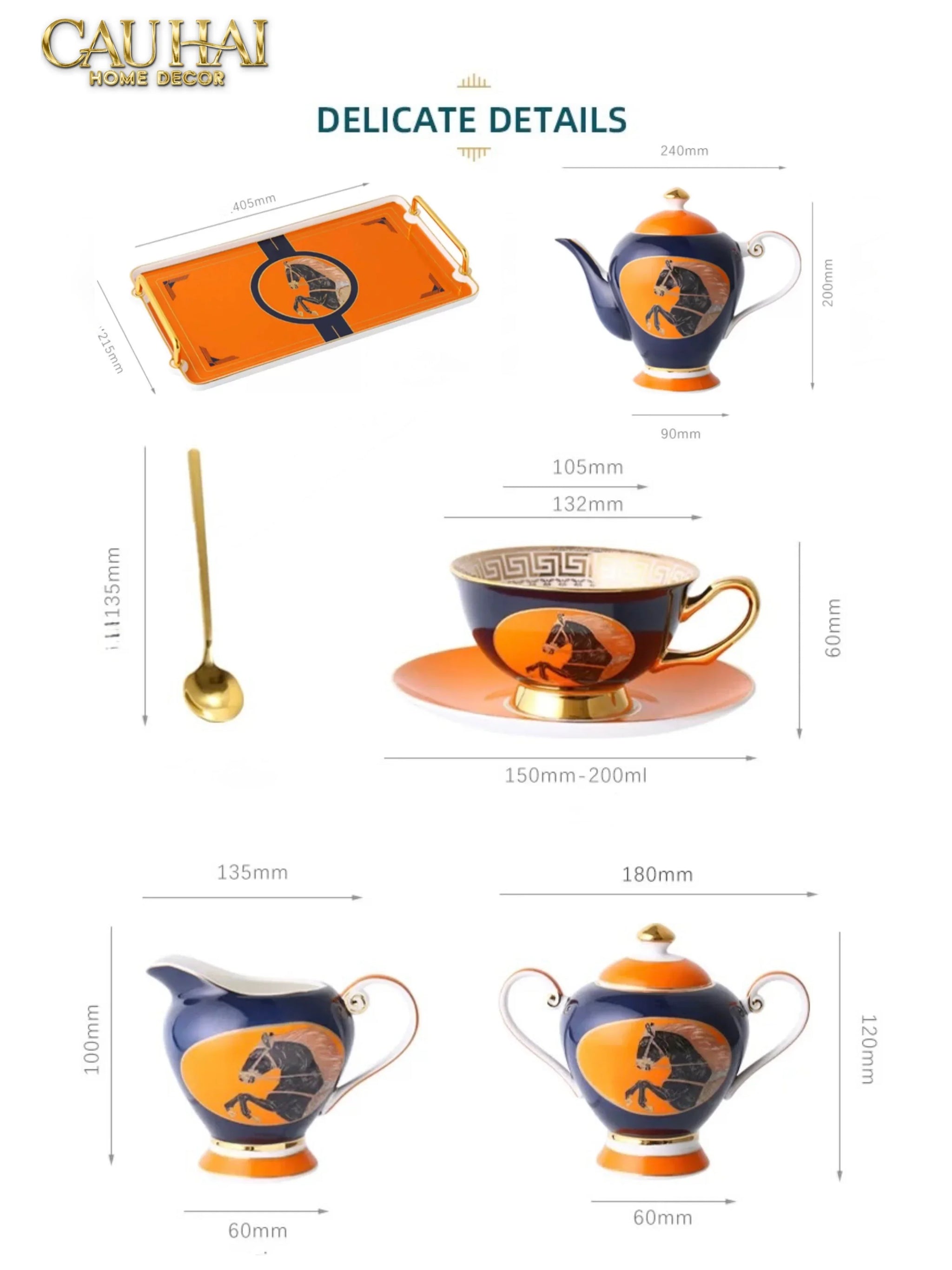 Maison Couture - Set Bình Trà Regal Legendary Impérial Noble Équestre Tea Set 15pcs-CẬU HAI HOME DECOR