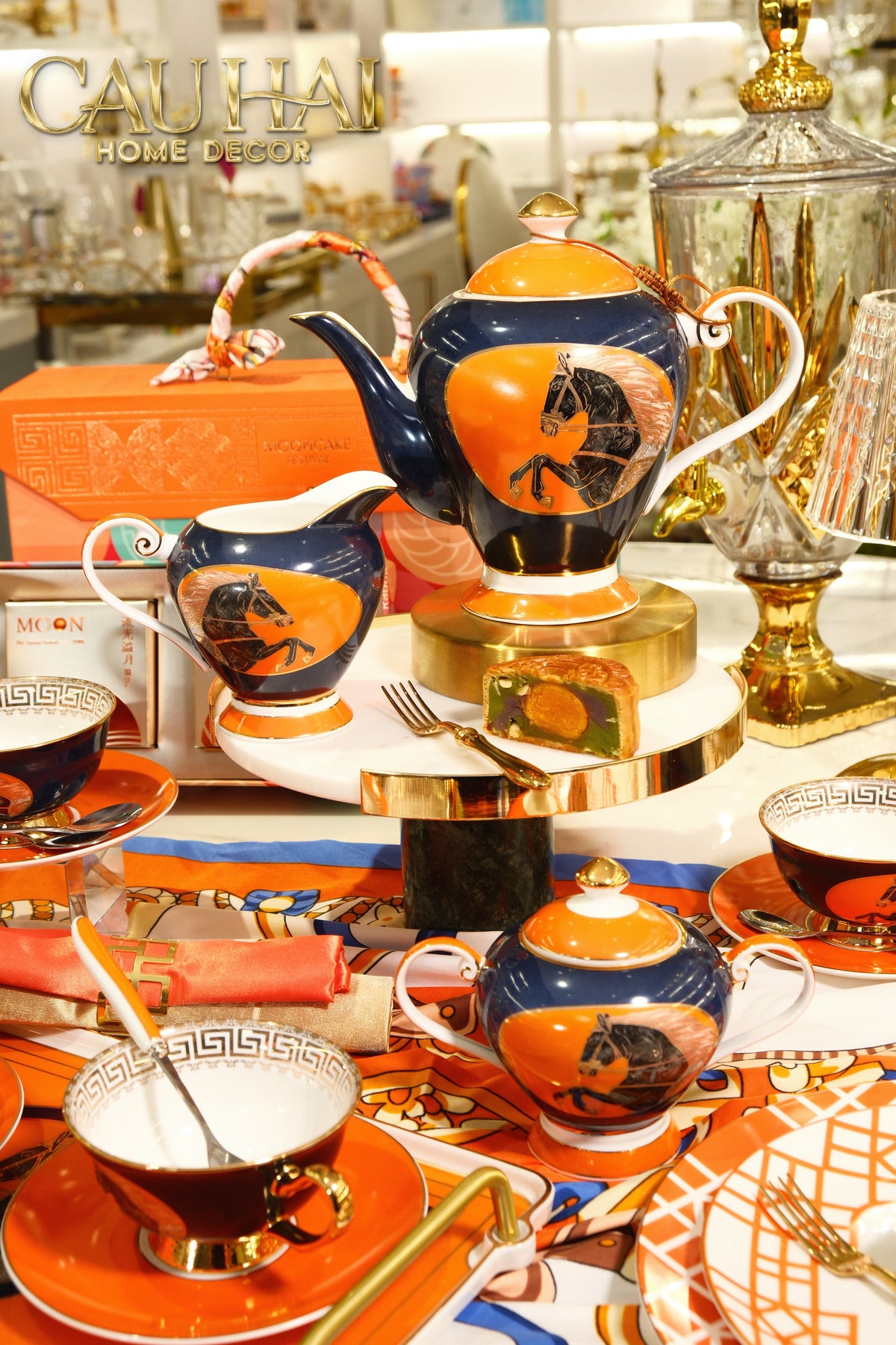 Maison Couture - Set Bình Trà Regal Legendary Impérial Noble Équestre Tea Set 15pcs-BỘ BÌNH TRÀ-CẬU HAI HOME DECOR-CẬU HAI HOME DECOR