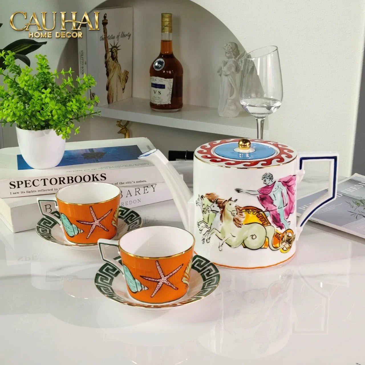 Maison Couture - Set Bình Trà. Ginori Labirito Verde Héritage Tea Set 5 Pcs Giftbox-CẬU HAI HOME DECOR
