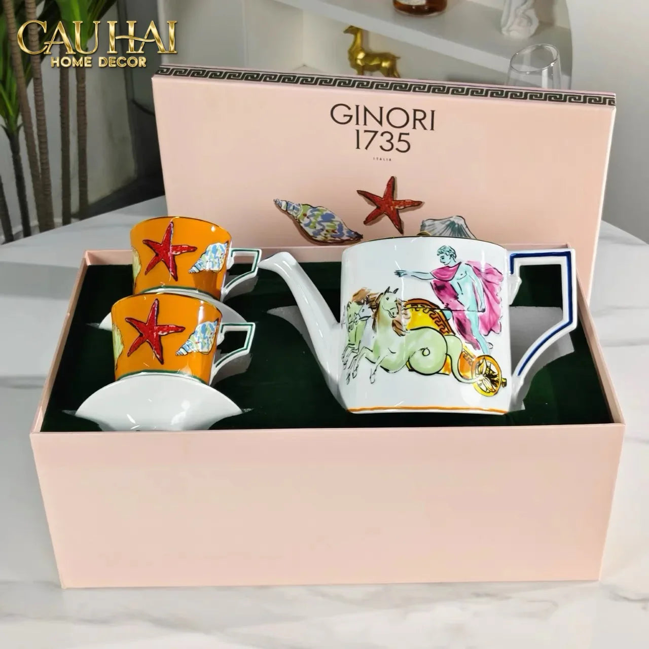 Maison Couture - Set Bình Trà. Ginori Labirito Verde Héritage Tea Set 5 Pcs Giftbox-CẬU HAI HOME DECOR