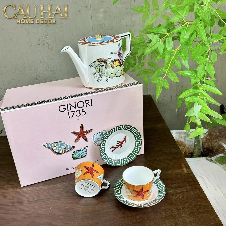 Maison Couture - Set Bình Trà. Ginori Labirito Verde Héritage Tea Set 5 Pcs Giftbox-CẬU HAI HOME DECOR