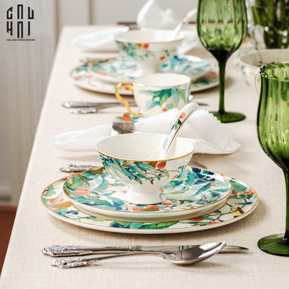 Maison Couture - Set Chén Dĩa 1 Người- Imperial Jardin 4Pcs-CẬU HAI HOME DECOR