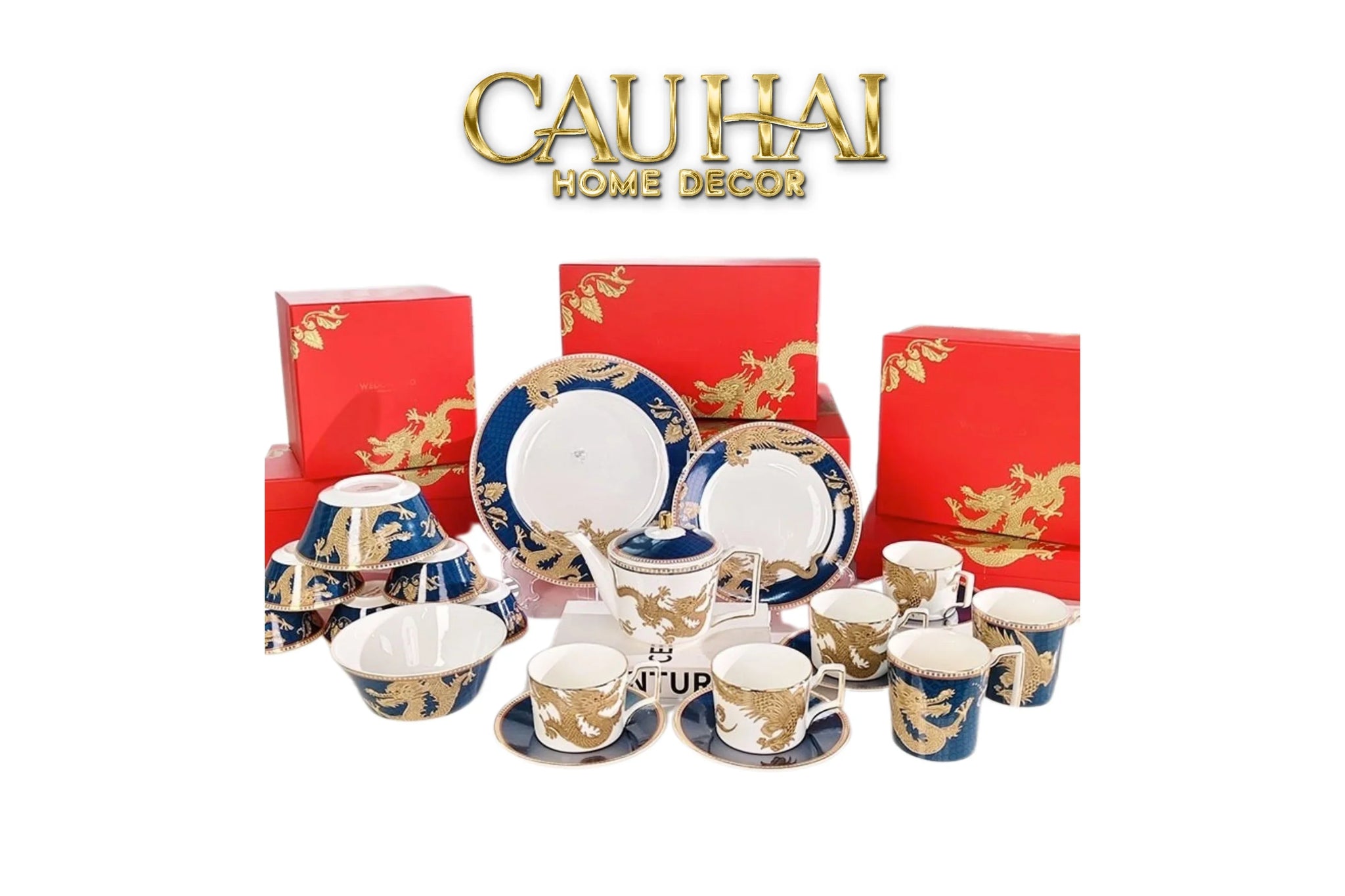 Maison Couture - Set Chén Dĩa Bàn Ăn Long Phụng Eternal Ascendant Tableware Collection-CẬU HAI HOME DECOR