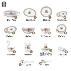 Maison Couture - Set Chén Dĩa Greek Key Meander V Class D'Ivoire Roman 60 Pcs-CẬU HAI HOME DECOR