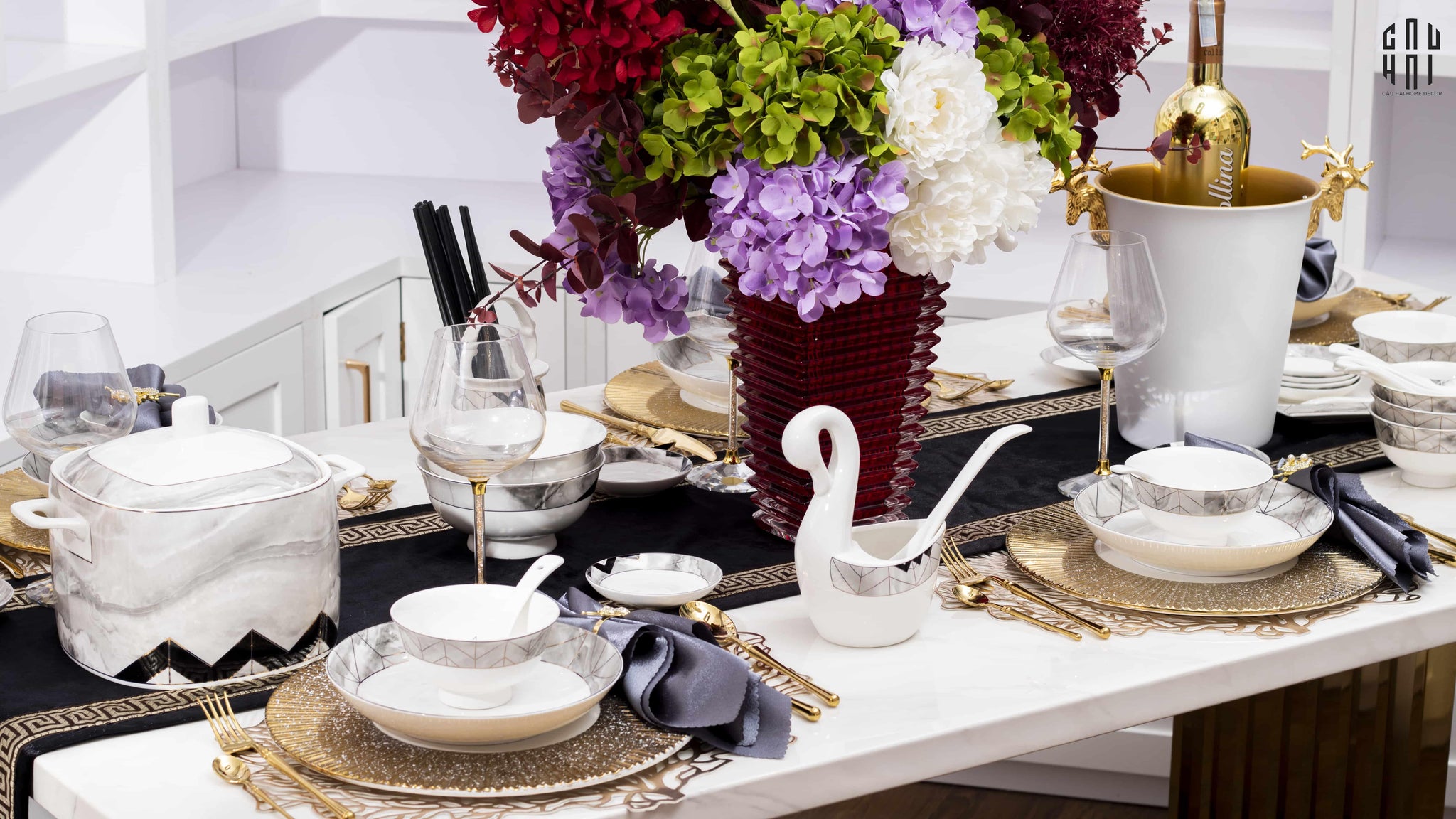 Maison Couture - Set Chén Dĩa Kingston Refined Manner Allure 60Pcs - CẬU HAI HOME DECOR