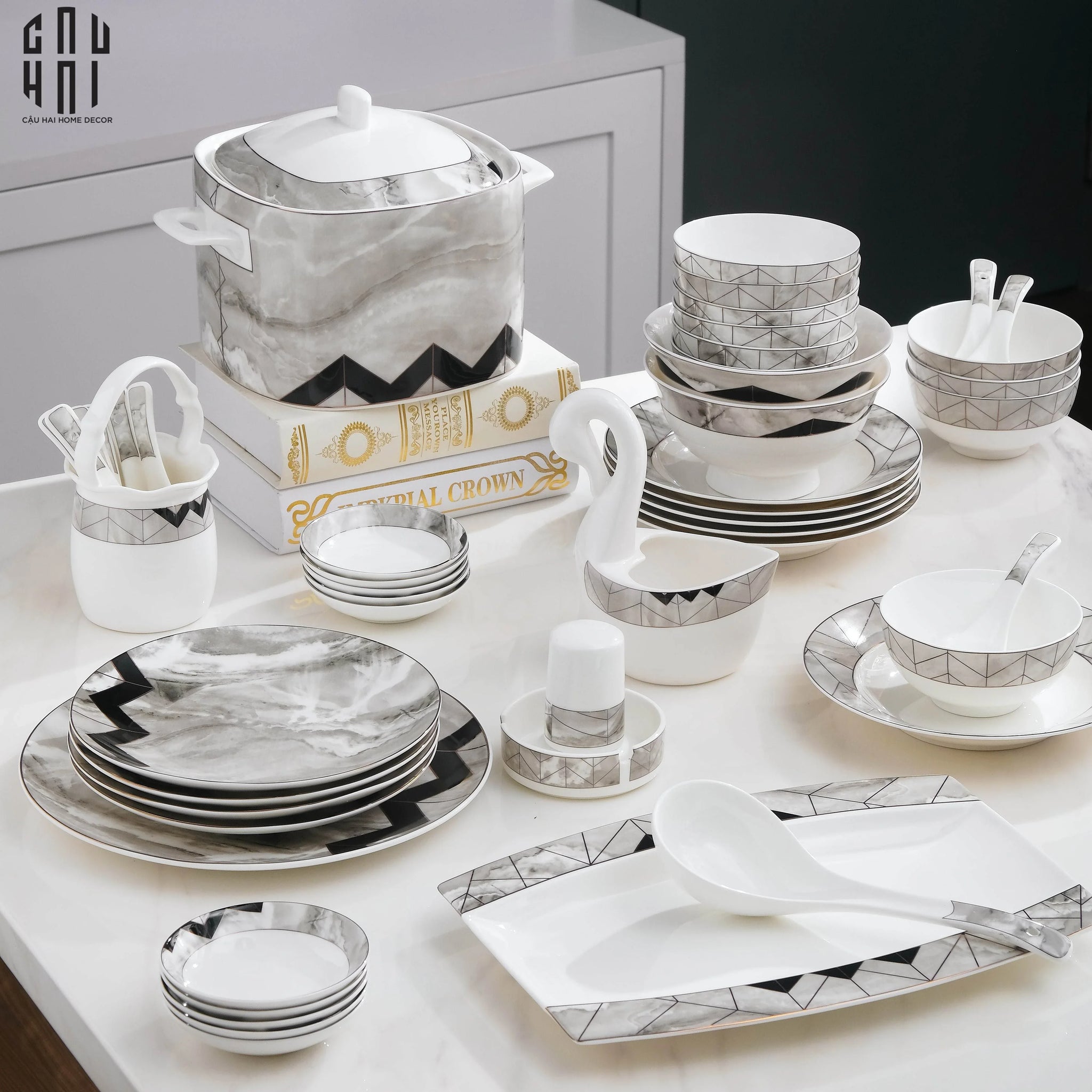 Maison Couture - Set Chén Dĩa Kingston Refined Manner Allure 60Pcs - CẬU HAI HOME DECOR