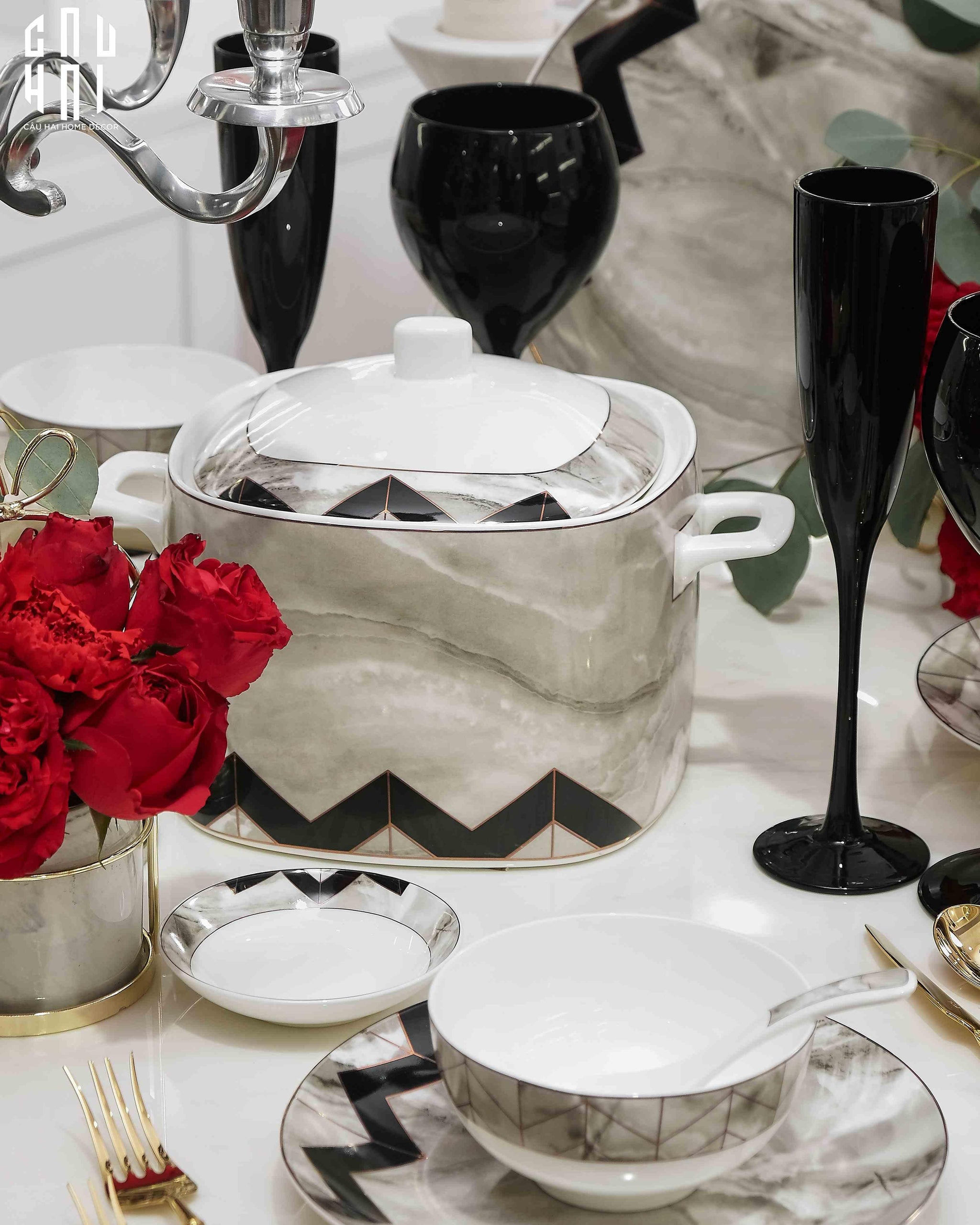 Maison Couture - Set Chén Dĩa Kingston Refined Manner Allure 60Pcs-CẬU HAI HOME DECOR