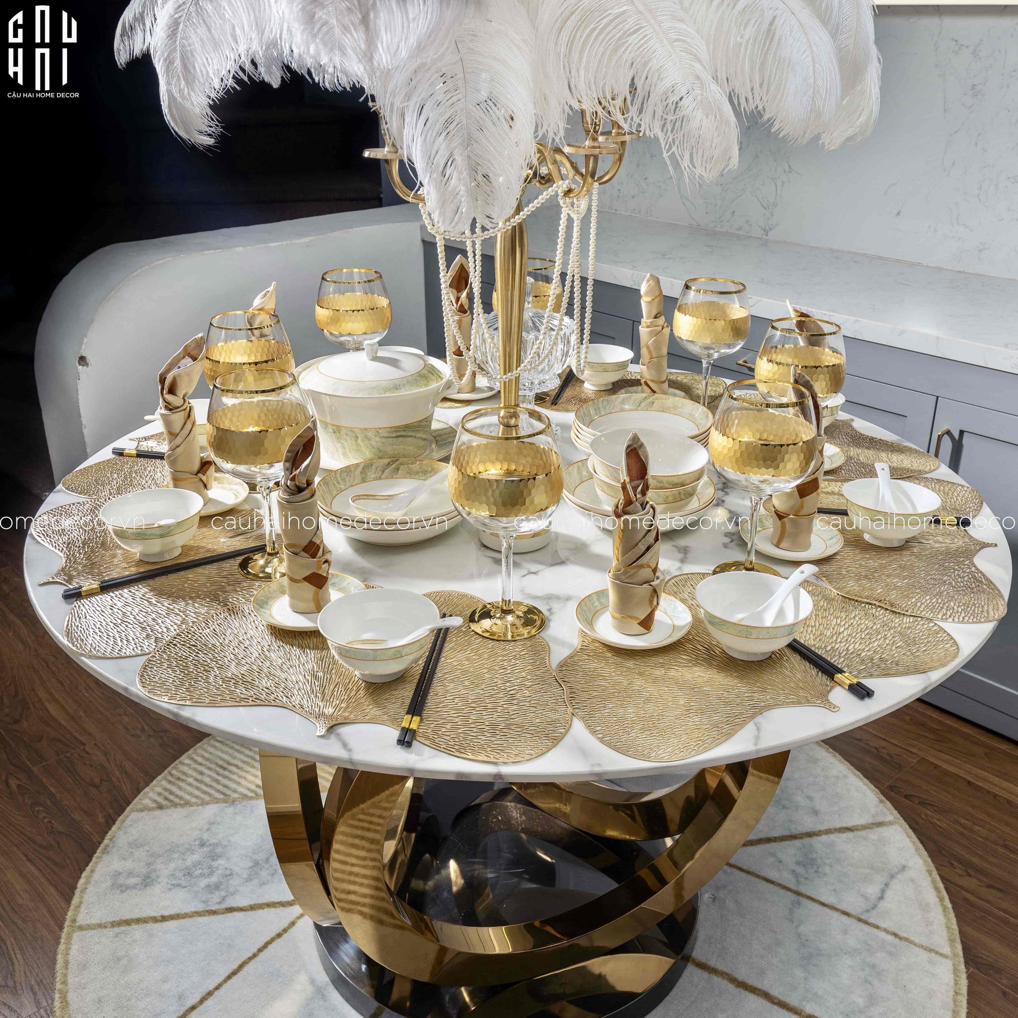 Maison Couture - Set Chén Dĩa La Saturne D'Or 58Pcs - CẬU HAI HOME DECOR