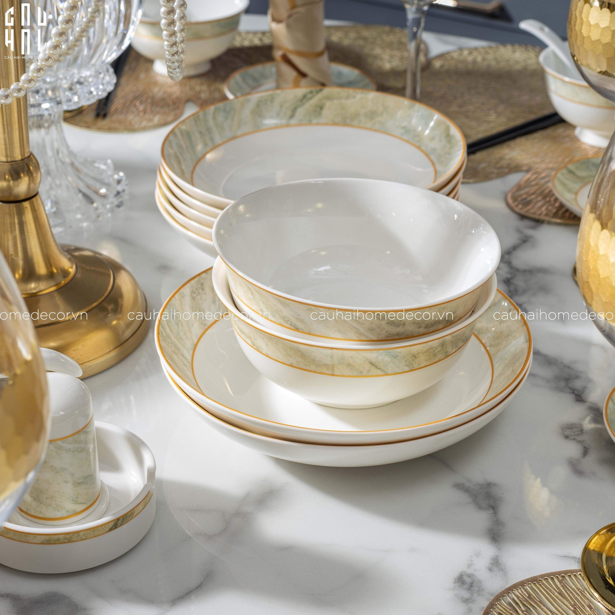 Maison Couture - Set Chén Dĩa La Saturne D'Or 58Pcs - CẬU HAI HOME DECOR