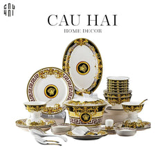 Maison Couture - Set Chén Dĩa Medusa V Class Signature Prestige Gala - Nero Oro Barocco 48Pcs-CẬU HAI HOME DECOR