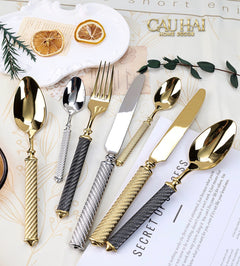Maison Couture - Set Dao Muỗng Nĩa 4 Món H Class Soleil Pillar Monolith Prestige Dinner Cutlery Set 4pcs-CẬU HAI HOME DECOR
