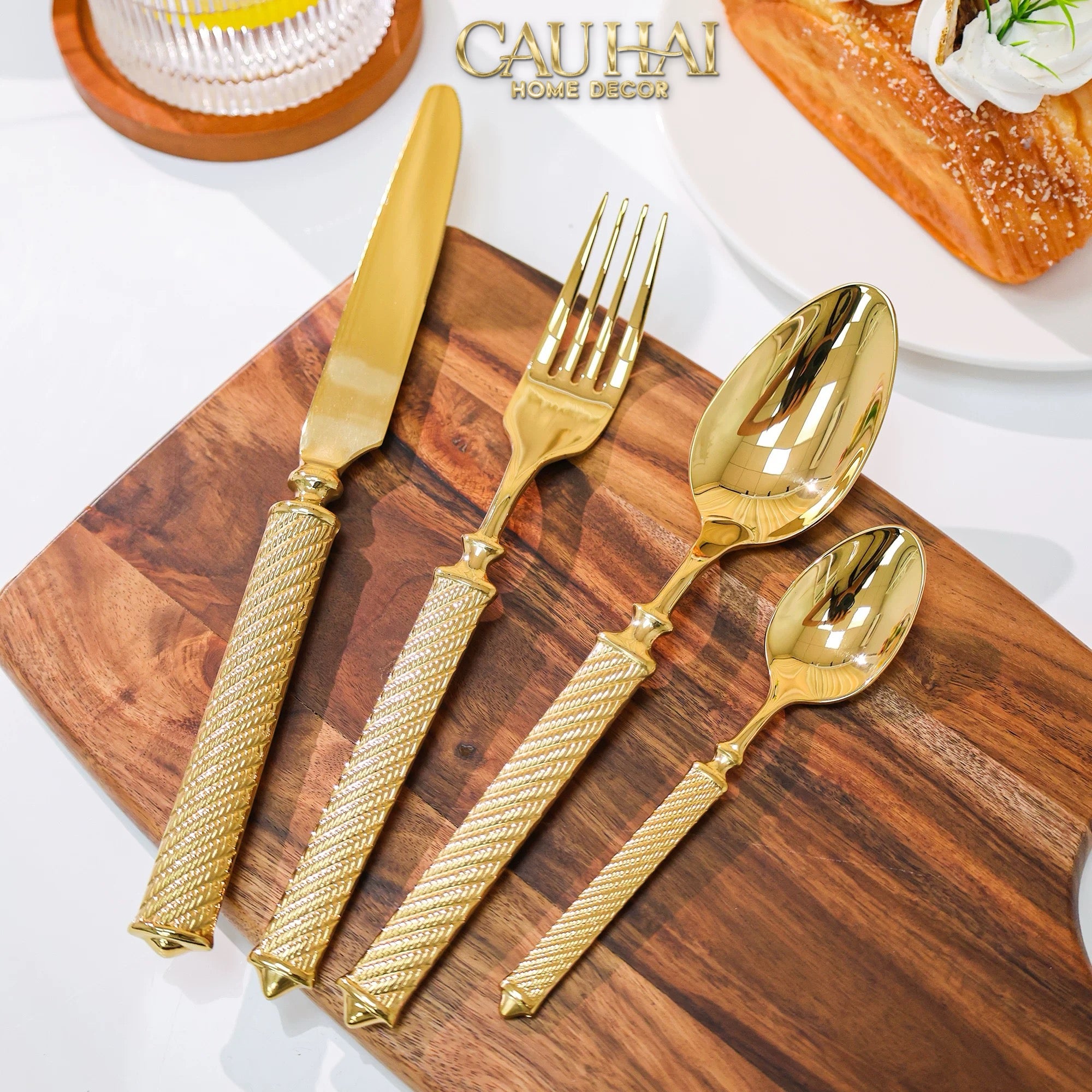 Maison Couture - Set Dao Muỗng Nĩa 4 Món H Class Soleil Pillar Monolith Prestige Dinner Cutlery Set 4pcs-CẬU HAI HOME DECOR
