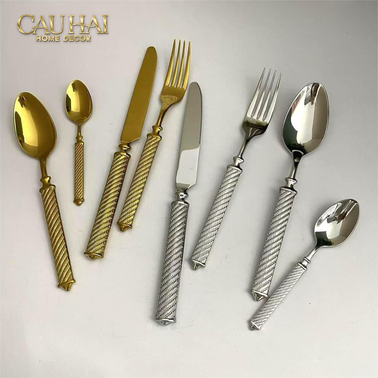 Maison Couture - Set Dao Muỗng Nĩa 4 Món H Class Soleil Pillar Monolith Prestige Dinner Cutlery Set 4pcs-CẬU HAI HOME DECOR