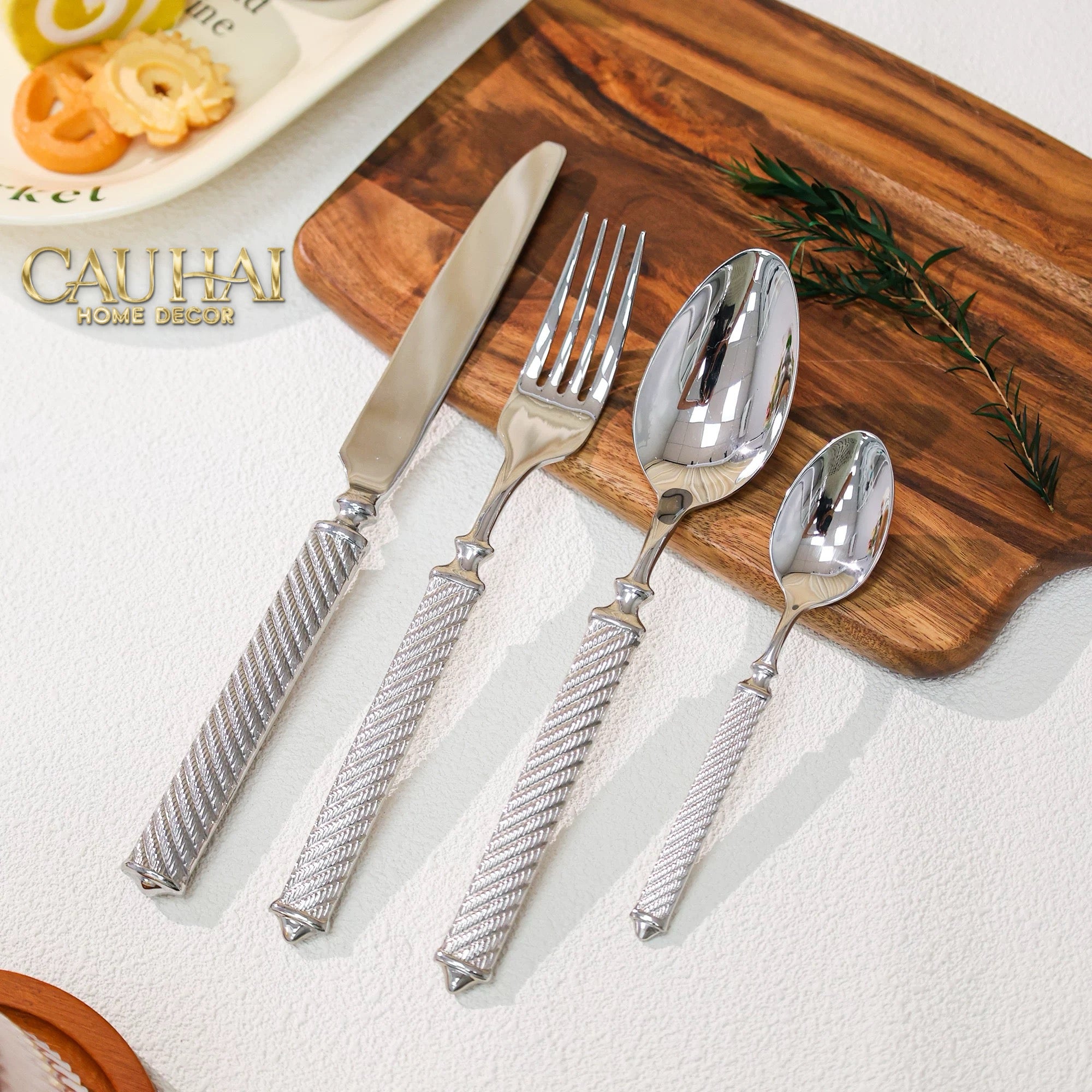 Maison Couture - Set Dao Muỗng Nĩa 4 Món H Class Soleil Pillar Monolith Prestige Dinner Cutlery Set 4pcs-CẬU HAI HOME DECOR