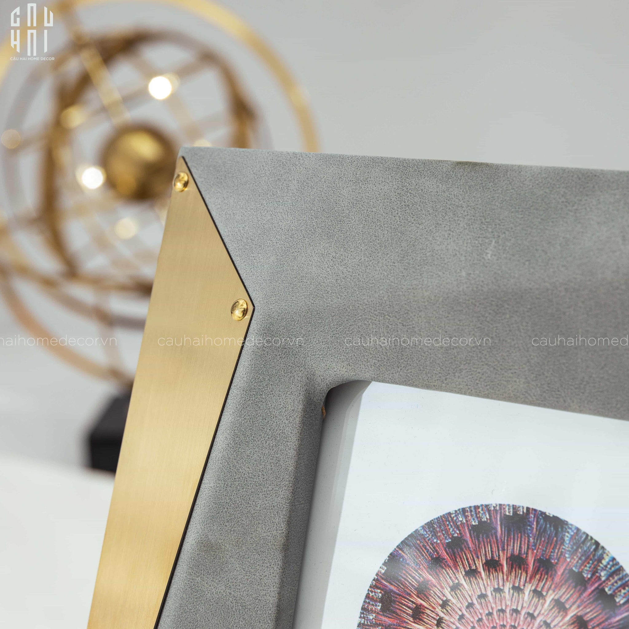 Maison Couture - Set Khung Ảnh Da Gray Christian Diamant Facetté Lux Python Frame-CẬU HAI HOME DECOR