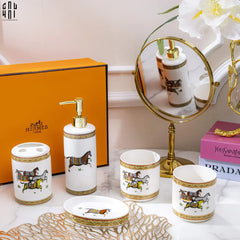 Maison Couture - Set Nhà Tắm 5 Món "Dây Cương Kỵ Sĩ H Class Tressé Harnais Équestre Bathroom Vanities-CẬU HAI HOME DECOR