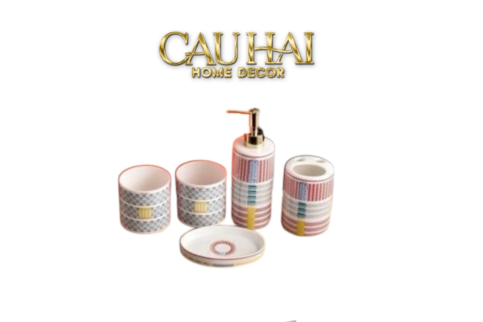 Maison Couture - Set Nhà Tắm 5 Món "Dây Cương Kỵ Sĩ H Class Tressé Harnais Équestre Bathroom Vanities-CẬU HAI HOME DECOR