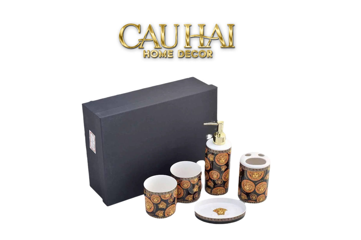 Maison Couture - Set Nhà Tắm 5 Món Multi Monogram Medusa Bathroom Vanity 5pcs-Set nhà tắm bathroom vanities-CẬU HAI HOME DECOR