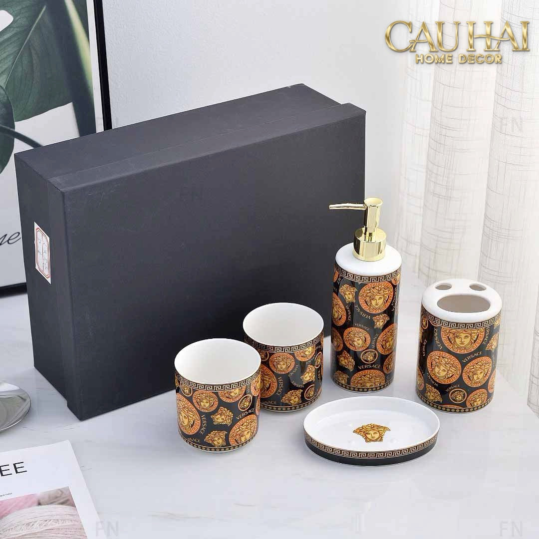 Maison Couture - Set Nhà Tắm 5 Món Multi Monogram Medusa Bathroom Vanity 5pcs-Set nhà tắm bathroom vanities-CẬU HAI HOME DECOR