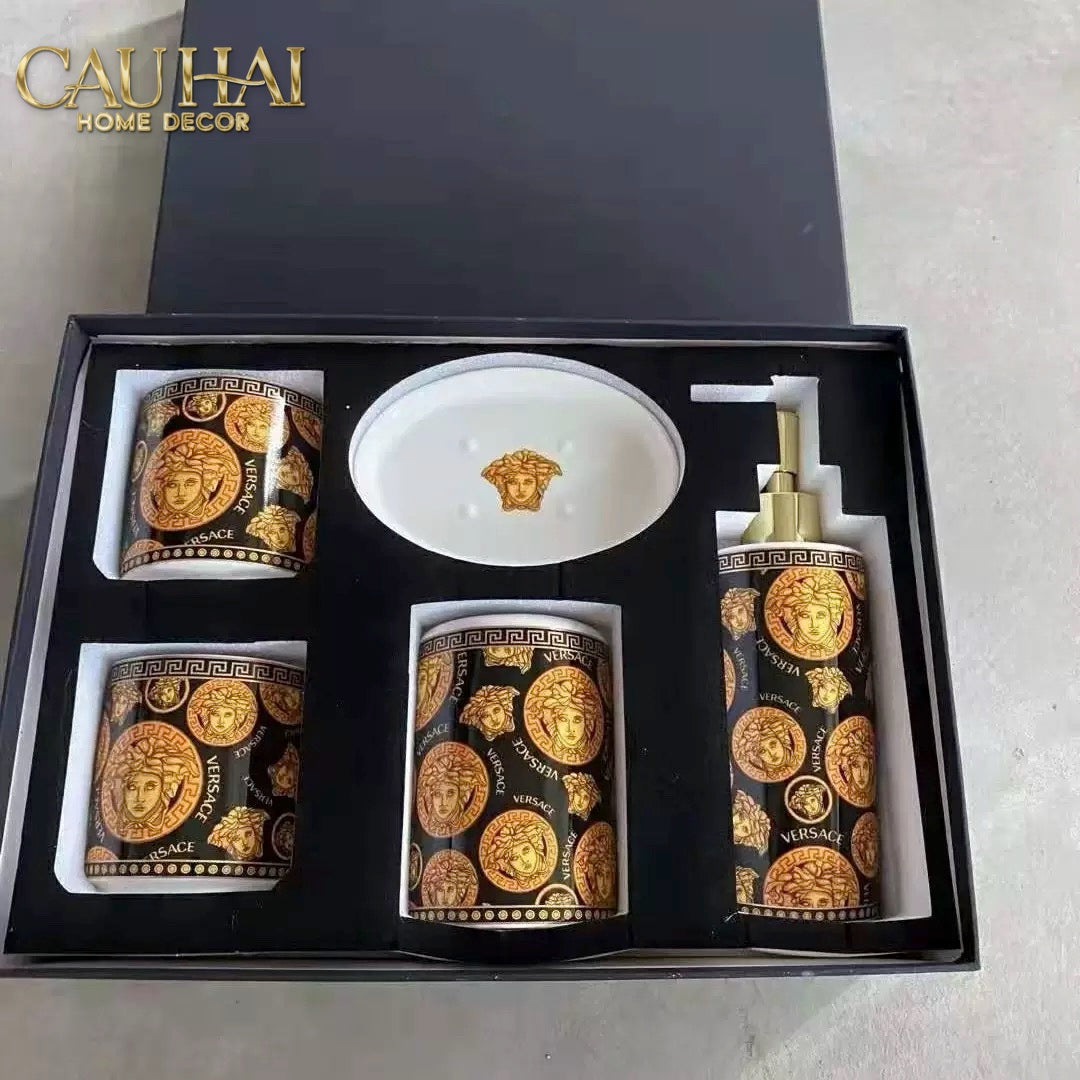 Maison Couture - Set Nhà Tắm 5 Món Multi Monogram Medusa Bathroom Vanity 5pcs-Set nhà tắm bathroom vanities-CẬU HAI HOME DECOR