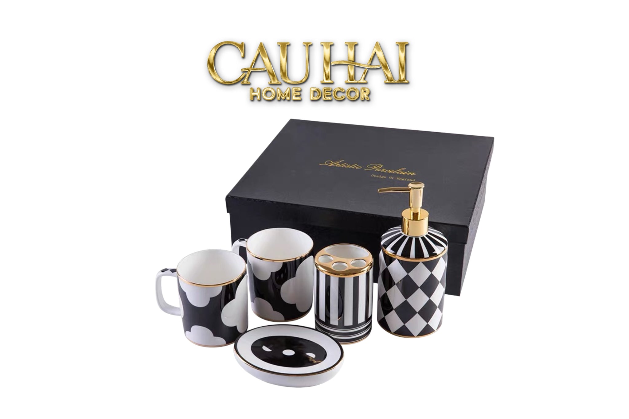 Maison Couture - Set Nhà Tắm Château Clover Signature - L’Atelier Rayé Bathroom Vanity 5pcs - CẬU HAI HOME DECOR