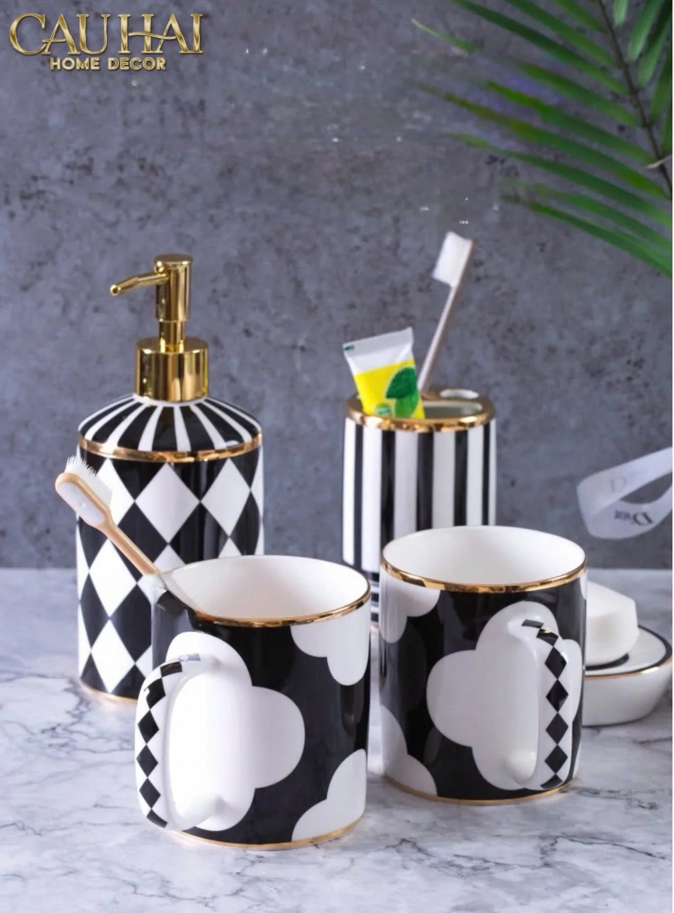 Maison Couture - Set Nhà Tắm Château Clover Signature - L’Atelier Rayé Bathroom Vanity 5pcs-CẬU HAI HOME DECOR