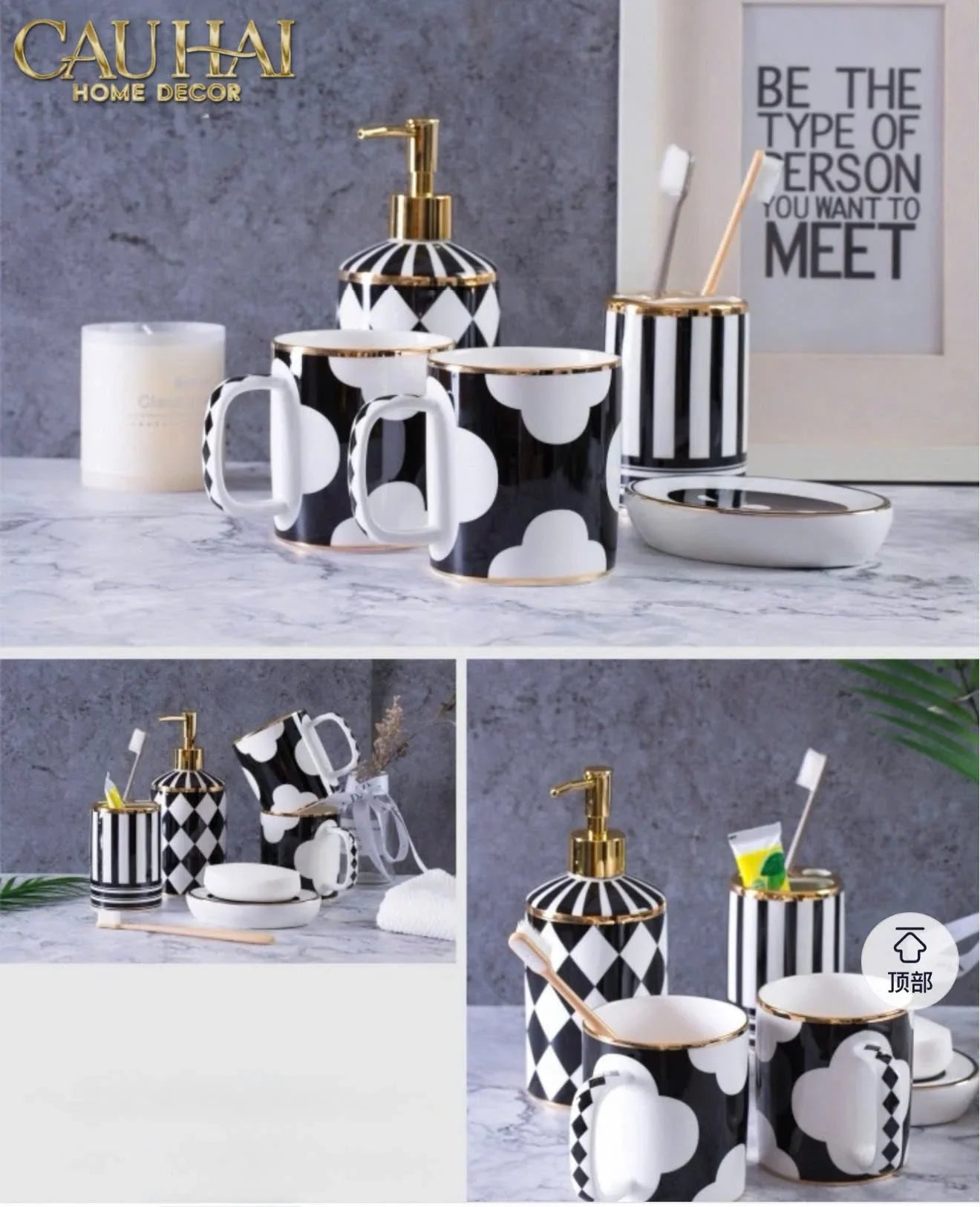 Maison Couture - Set Nhà Tắm Château Clover Signature - L’Atelier Rayé Bathroom Vanity 5pcs-CẬU HAI HOME DECOR