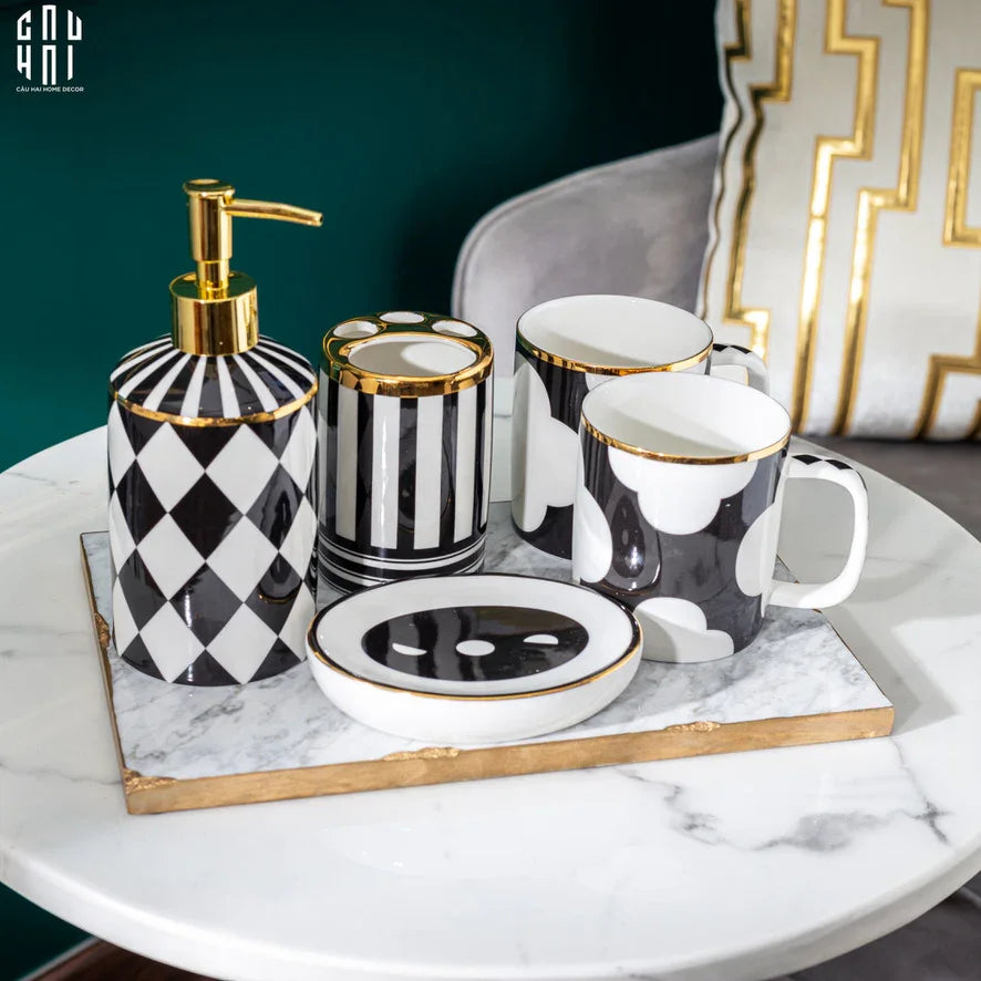 Maison Couture - Set Nhà Tắm Château Clover Signature - L’Atelier Rayé Bathroom Vanity 5pcs-Set nhà tắm bathroom vanities-Đối tác tại Trung Quốc theo từng đơn đặt hàng-CẬU HAI HOME DECOR