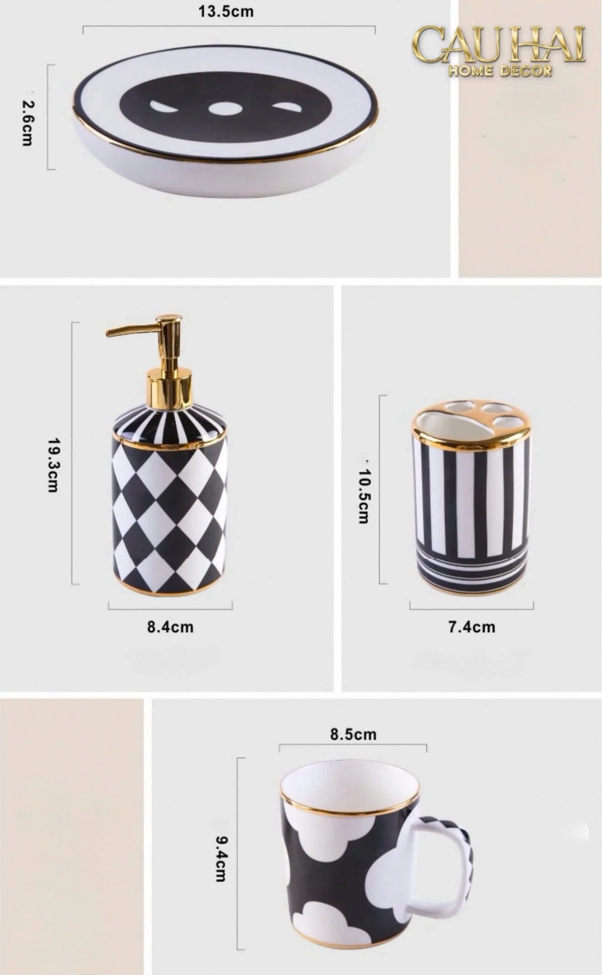 Maison Couture - Set Nhà Tắm Château Clover Signature - L’Atelier Rayé Bathroom Vanity 5pcs-Set nhà tắm bathroom vanities-Đối tác tại Trung Quốc theo từng đơn đặt hàng-CẬU HAI HOME DECOR